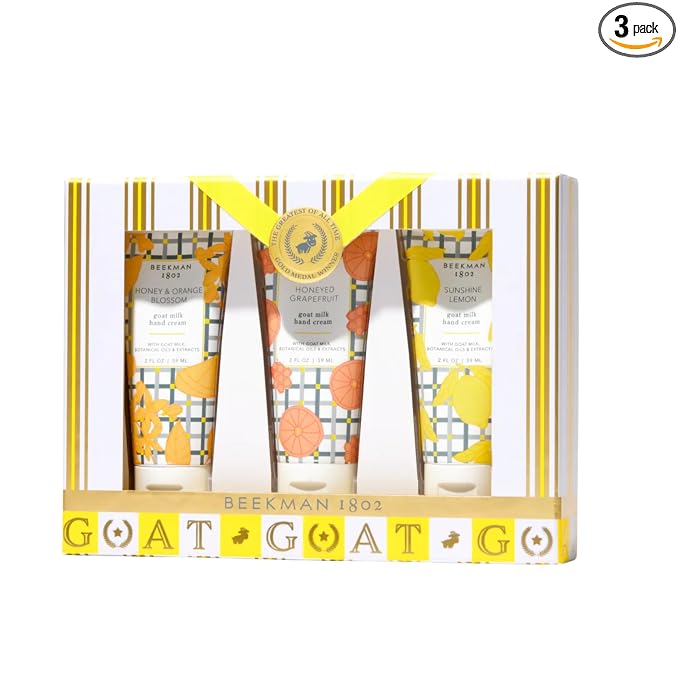 Beekman 1802 Palm Perfection Goat Milk Hand Cream Gift Set – 3-Piece Set – by Beekman1802