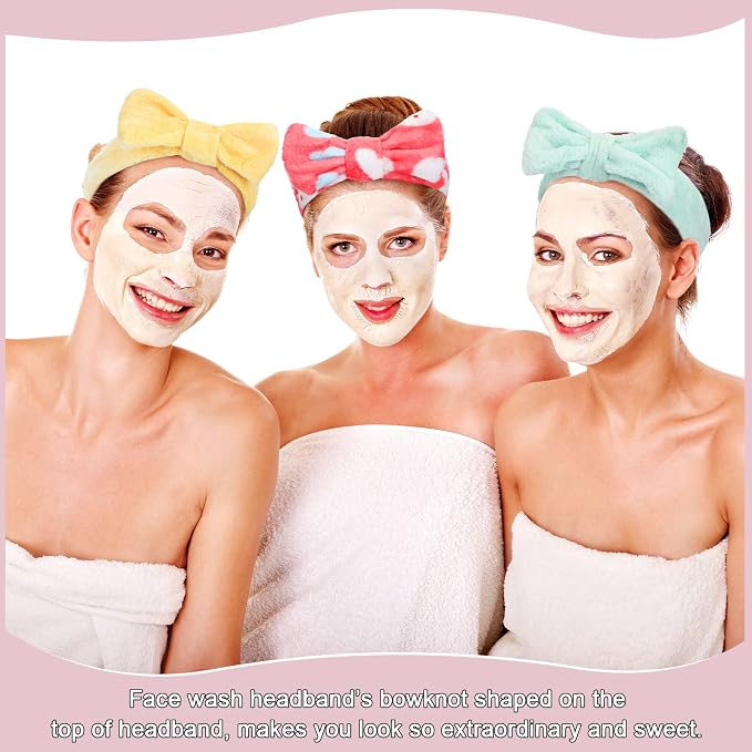 WILLBOND 24 Pieces Spa Headband Bulk Skincare Headbands Face Wash Makeup - Image 6