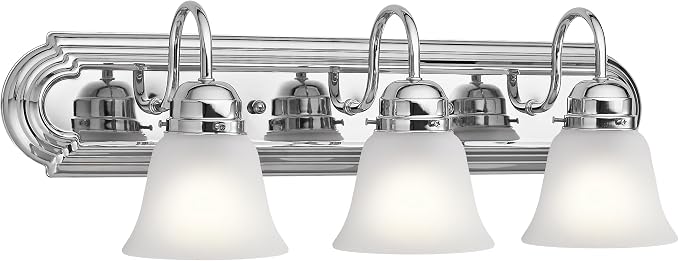 Kichler 24" 3-Light Vanity Bath Light in Chrome, Modern Bathroom Light by Kichler