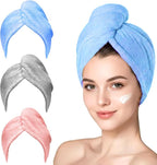 3 Pack Microfiber Hair Towel Wrap by YHPDYL