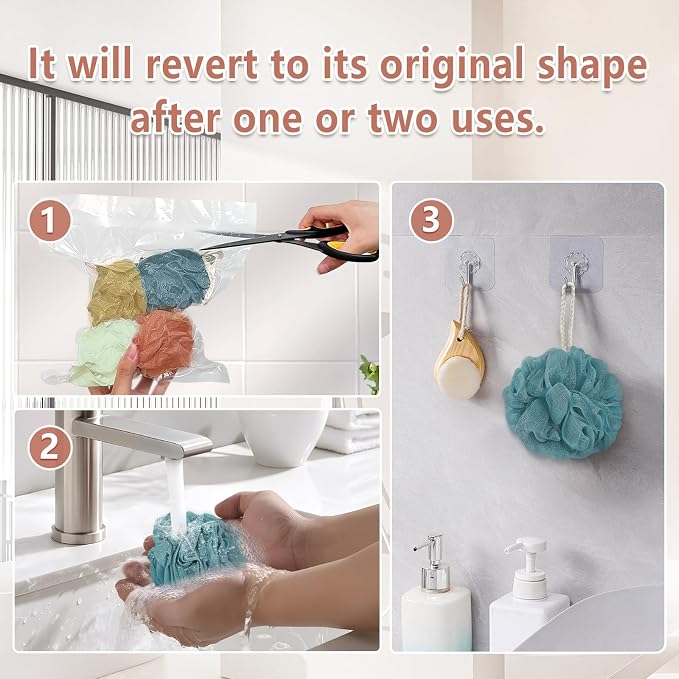 Rnoafmu Shower Loofah Bath Sponge, 60G Loofah Exfoliating Body Scrubber - Image 7