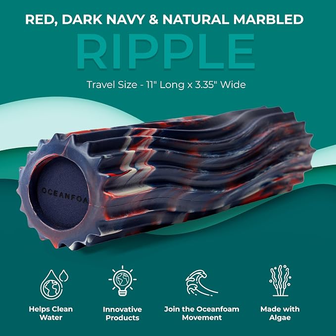 Oceanfoam Ripple Travel Foam Roller Firm Mini Foam Roller - Image 3
