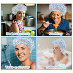 18 Pack Shower Caps for Women, Waterproof Reusable & Disposable Adjustable Bath - Image 7