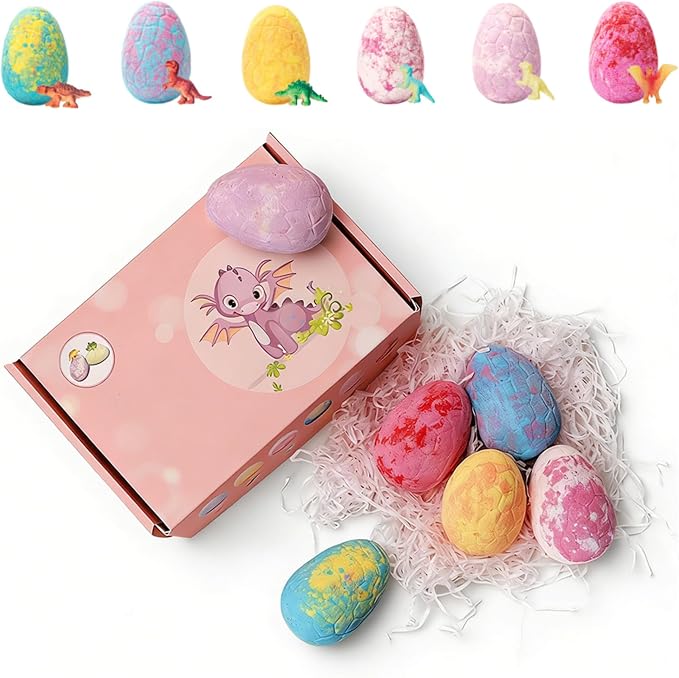 Bath Bombs with Surprise Inside, 6/12 Pack Fizzy Bubble Bath Gift Set, Dinosaur by Unknown