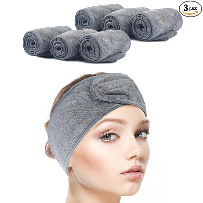 SINLAND Spa Headband for Women 6 Counts Adjustable Makeup Hair Band by SINLAND