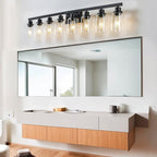8 Light Bathroom Vanity Lights Over Mirror, 52inch Black Vanity Lights Fixtures - Image 6