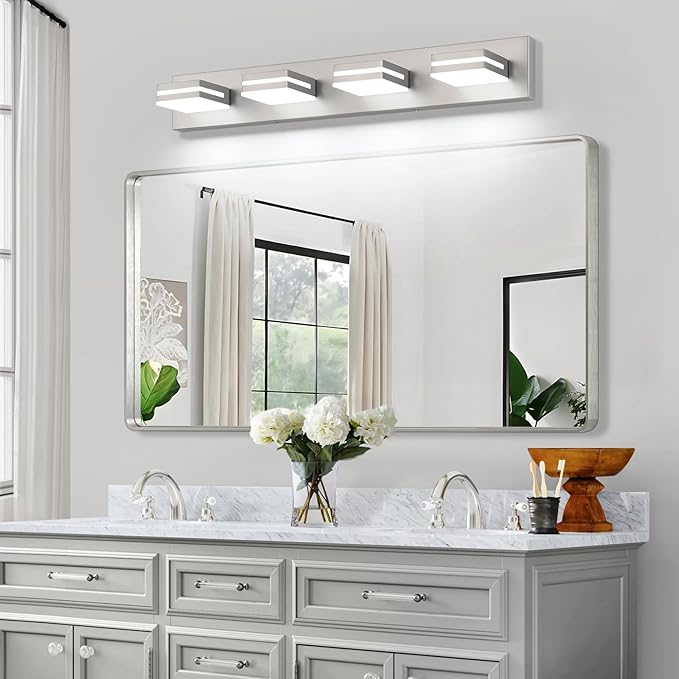 SineRise LED Modern Bathroom Vanity Light Fixtures, Brushed Nickel Modern - Image 8
