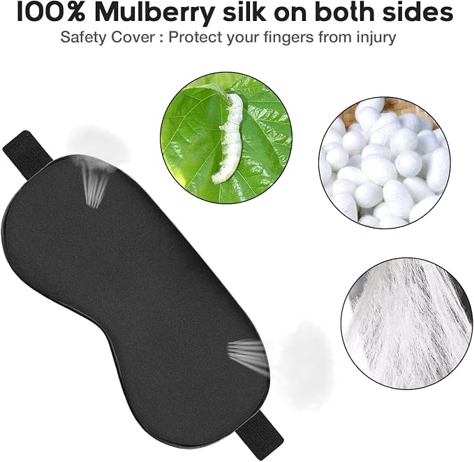 Silk Sleep Mask, Adjustable Soft Eye Cover - Image 5