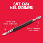 Revlon Expert Dual-Ended Nail Groomer, Stainless Steel Manicure Tool, Clean - Image 3