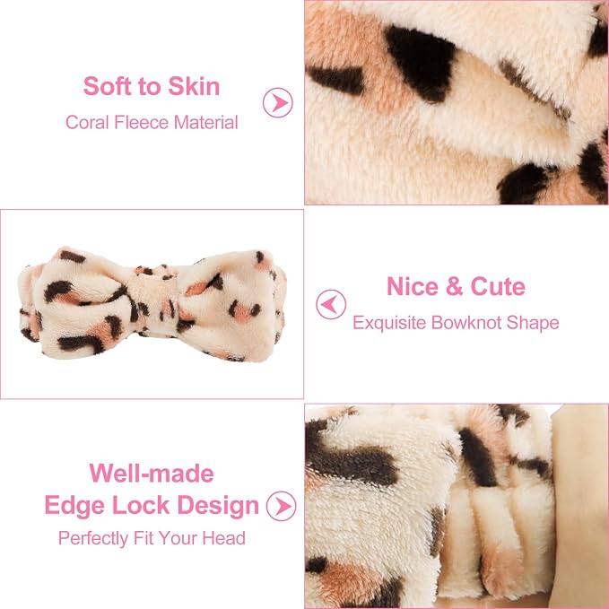 Ondder Leopard Terry Cloth Spa Headbands - Image 2
