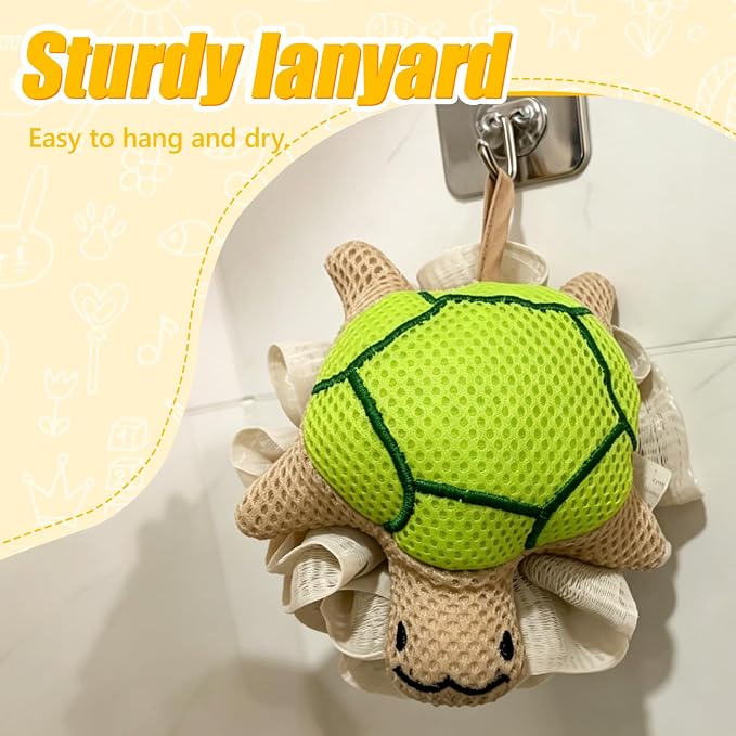 Kids Loofah, Cute Cartoon Animal Kids Bath Sponge - Image 4