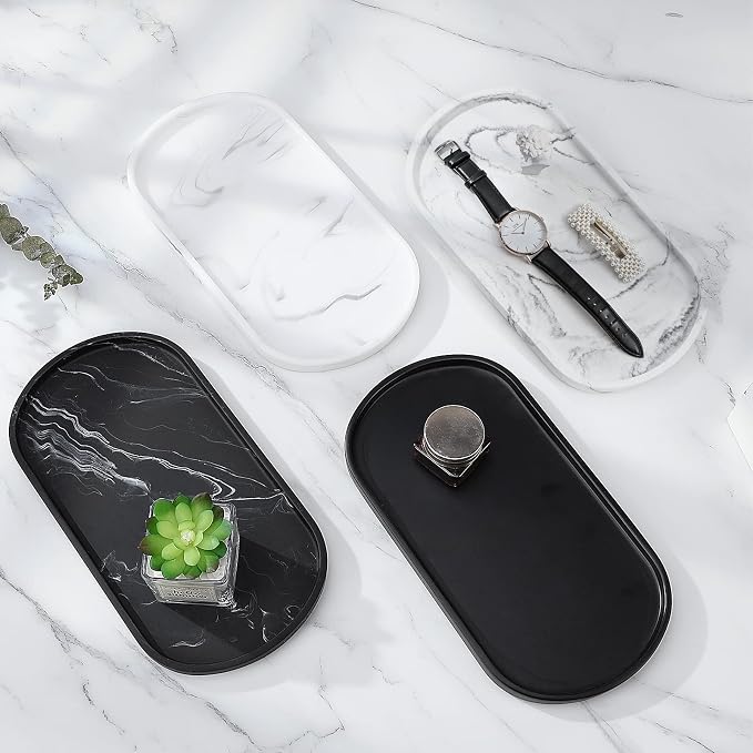 Luxspire Bathroom Vanity Tray, Handmade Resin Kitchen Tray, Oval Toilet Tank - Image 4