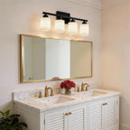 PARTPHONER 4-Light Matte Black Bathroom Light Fixtures, Modern Vanity Light - Image 7