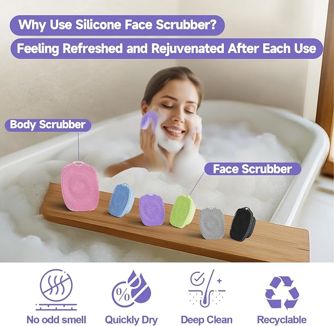 2 PCS Face Scrubber, Soft Silicone Face Exfoliator - Image 6