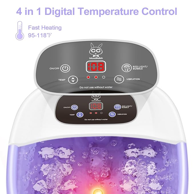 Foot Spa Bath Massager with Heat Bubbles and Vibration Massage and Jets - Image 2