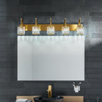 5-Light Crystal Vanity Light, Modern Gold Bathroom Wall Sconce - Image 6
