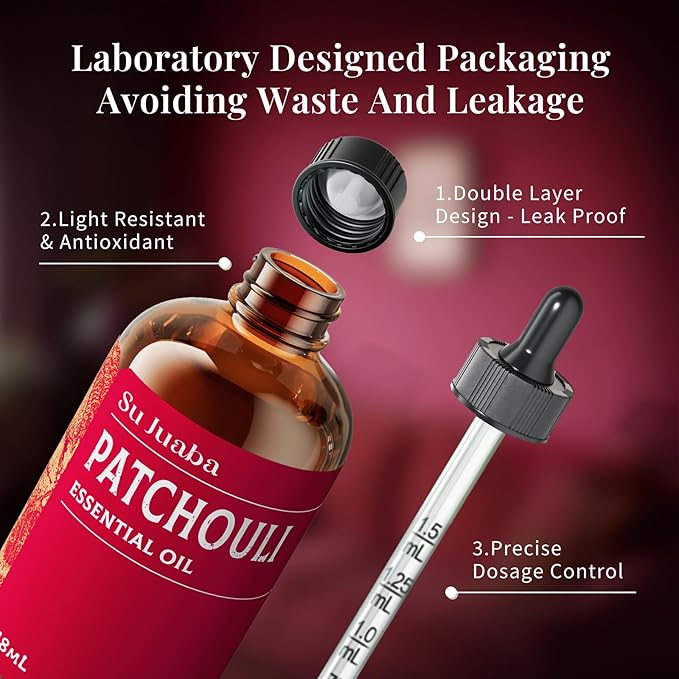 SU JUABA Patchouli Essential Oil 4 Fl Oz, 100% Pure Natural Aromatherapy Oil - Image 7