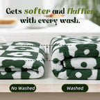 Jacquotha 2-Pieces Luxury Bath Towels Checkered Floral, Cute Bathroom Decor - Image 3