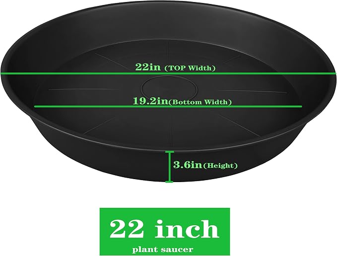2 Pack of 20 22 inch Plant Saucer, 3.6" Depth Tray, Large Deep Heavy Duty - Image 2