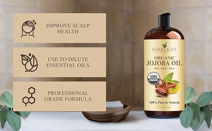 Handcraft Blends USDA Organic Jojoba Oil | Cold-Pressed | 16 Fl Oz | 100% Pure - Image 4