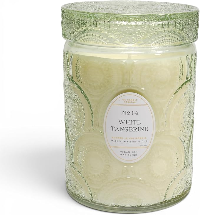 LEOBEN CO – White Tangerine Scented Candle – 18oz, Heirloom Collection – 80 hr by LeobenCompany