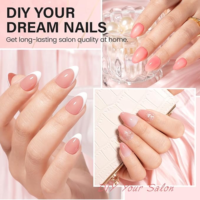 AILLSA Nail Extension Kit Short Almond Nail Tips 240pcs - Image 3