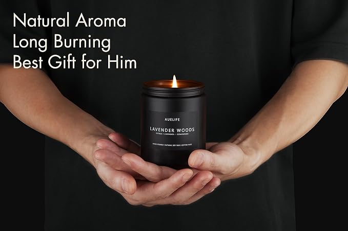 Lavender & Wood Scented Candle - Image 4