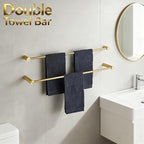 Towel Racks for Bathroom, NEWRAIN 30 inch Double Bath Towel Bar Wall Mounted - Image 2