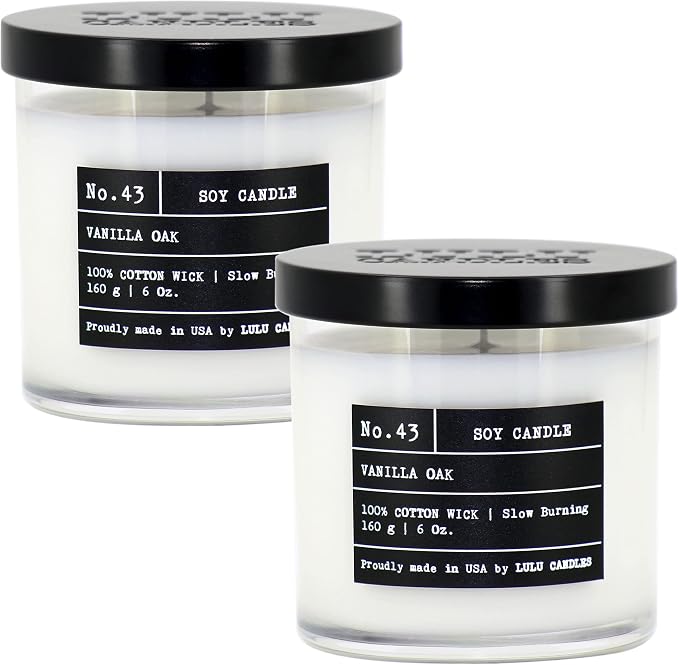 Lulu Candles | Vanilla Oak | Luxury Scented Soy Jar Candle | Hand Poured in The by LULUCANDLES