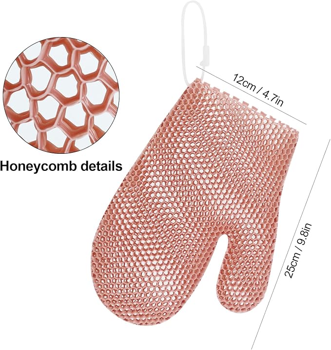 Honeycomb Exfoliating Bath Gloves - Image 7