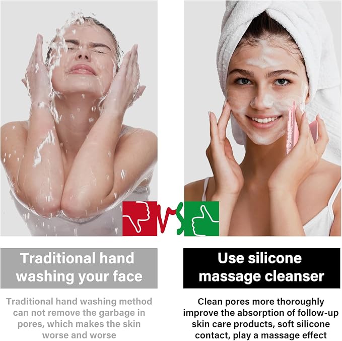 3 Pack Face Scrubber, Silicone Facial Cleansing Brush - Image 5