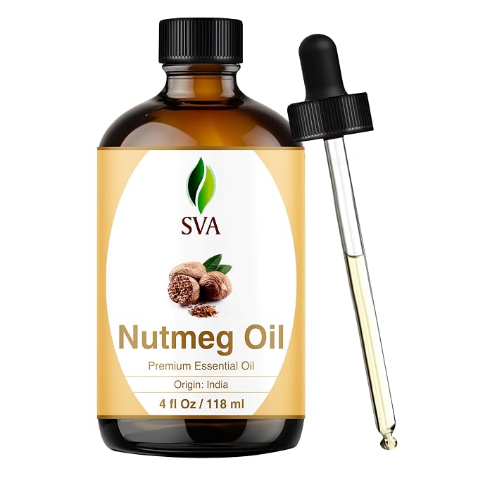 SVA Nutmeg Essential Oil – 4 Fl Oz – 100% Natural Nutmeg Oil by SVAORGANICS