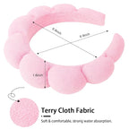 WHAVEL 3 Pack Spa Headband Skincare Headbands, Makeup Headband Sponge Terry - Image 2