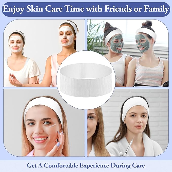 Sublaga 40 Pcs Disposable Spa Facial Headbands, Stretch Headband Wrap - Image 6