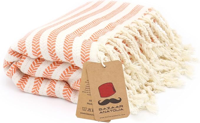 Bazaar Anatolia Turkish Beach Towel – 100% Cotton, Quick Dry, Sand Free Fall - Image 6