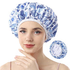 Years calm Terry Lined Shower Cap, Triple Layer Heart Motifs, Waterproof by Yearscalm