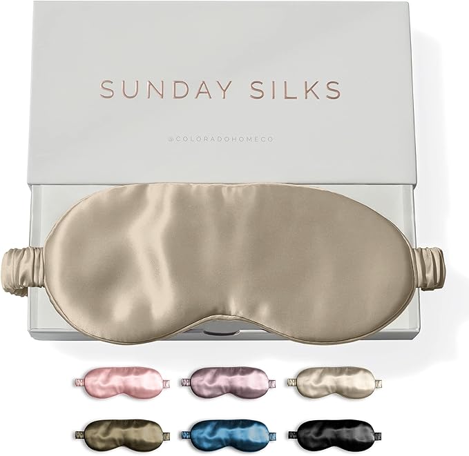 SUNDAYSILKS™ Exclusive Mulberry Silk Sleep Mask | Soft Eye Covers, and by ColoradoHomeCo