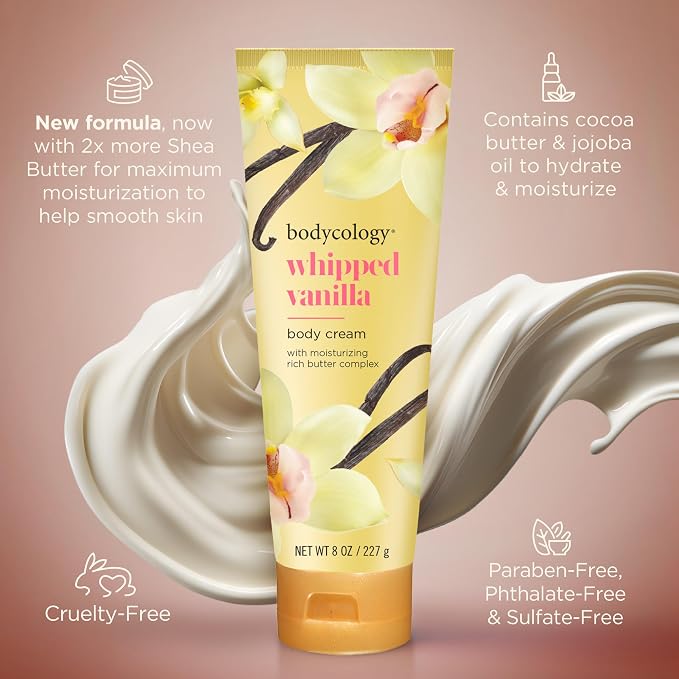 Bodycology Shea Butter Body Cream, Whipped Vanilla, 8 oz - Image 4