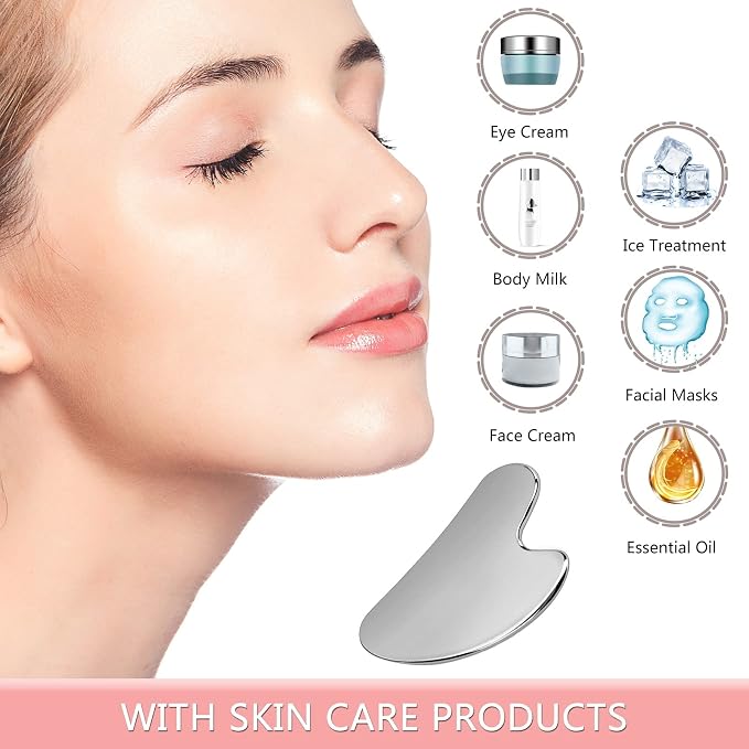 Gua Sha, Stainless Steel Gua Sha Facial Tools, Guasha Tool - Image 5