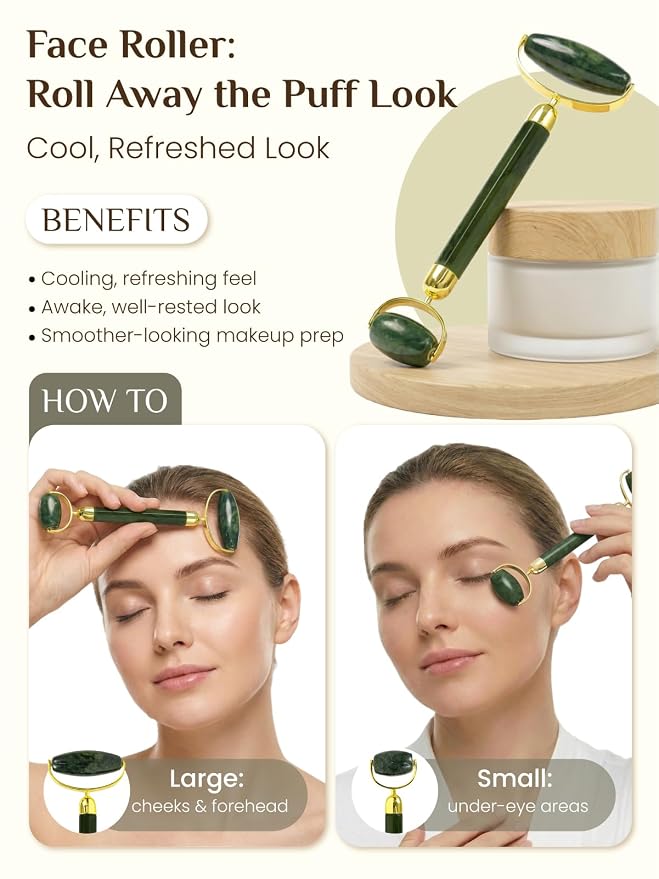 Rena Chris Gua Sha and Face Roller Set - 7 in 1 Face Skin Care Tools - Image 6