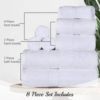 SUPERIOR Egyptian Cotton Pile 8 Piece Towel Set, Includes 2 Bath, 2 Hand - Image 9