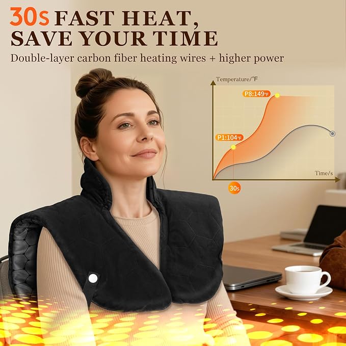 UTK 30s Fast Heating Pad, 6X Deeper Far Infrared Heating pad - Image 4