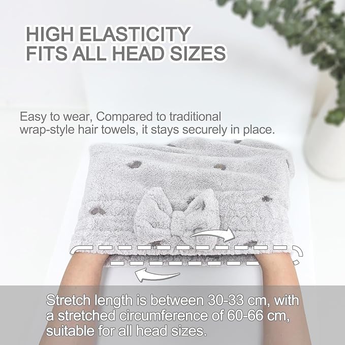 Jseng 3Packs Microfiber Hair Towel - Image 3
