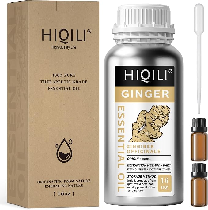 HIQILI 16 Fl Oz Ginger Oil, 100% Pure Natural Ginger Essential Oil by HIQILI