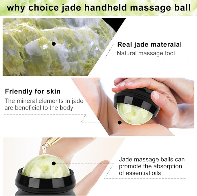 ideayard Cold Massage Roller Ball, Massage Stone Tool Jade Ball - Image 8