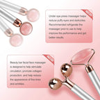 3-IN-1 Electric Jade Roller 3D Roller Facial Roller & Face Massager, Rose Quartz - Image 7