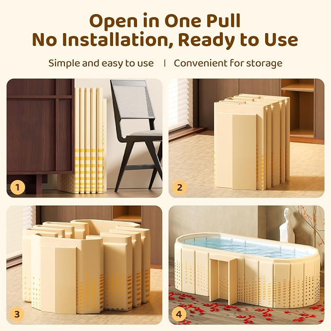 Portable Foldable Bathtub, Freestanding Bathtub No Installation, Bathroom SPA - Image 9