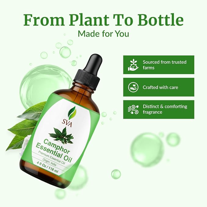 SVA Camphor Essential Oil – 4 Fl Oz – 100% Natural Camphor Oil - Image 4