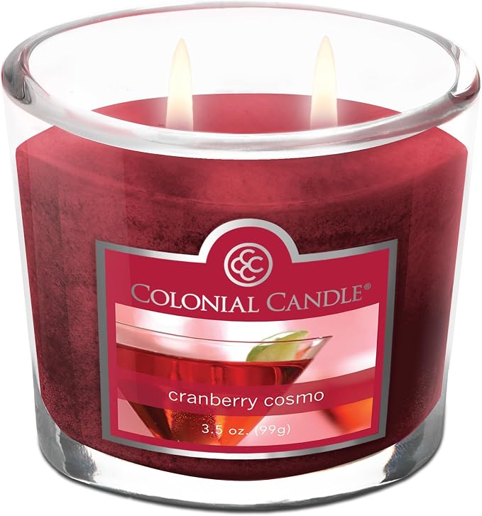 Colonial Candle Cranberry Cosmo Scented Jar Candle, 2 Wick, 3.5 oz, Mottled Wax - Image 3