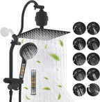 Hibbent Dual Filter All Metal 10"Rainfall Showerhead Combo, High Pressure by Hibbent